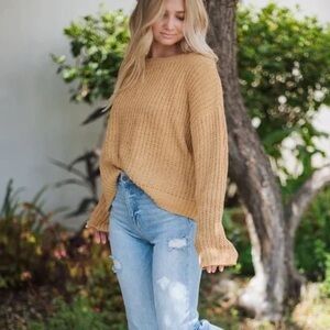 Carly Jean Los Angeles Shea Sweater Mustard CJLA Medium